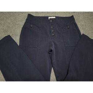 Anthropologie Women's 8 Bryson Tapered Button Fly Stretchy Skinny Navy Blue
